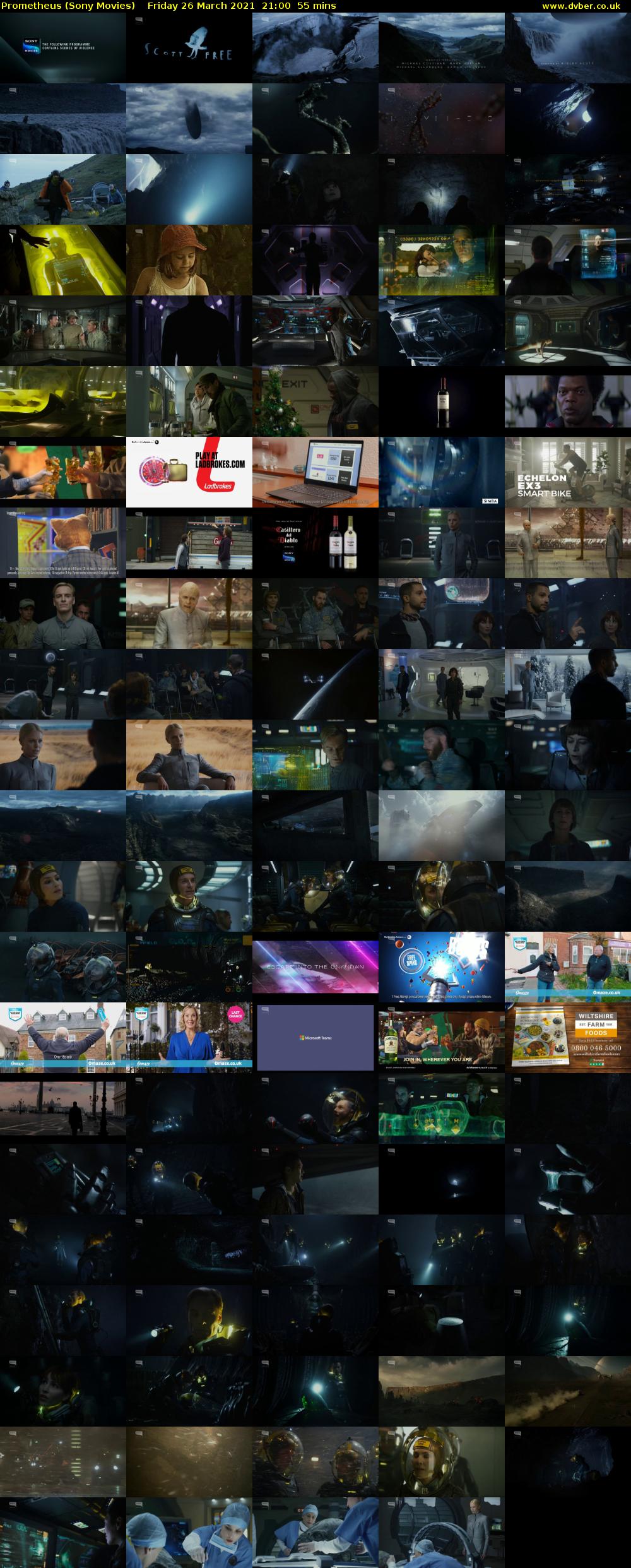 Prometheus (Sony Movies) Friday 26 March 2021 21:00 - 21:55