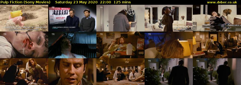 Pulp Fiction (Sony Movies) Saturday 23 May 2020 22:00 - 00:05
