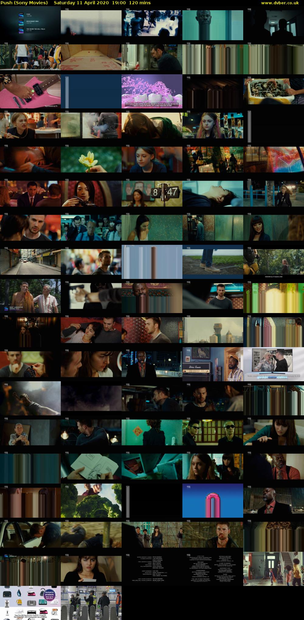 Push (Sony Movies) Saturday 11 April 2020 19:00 - 21:00