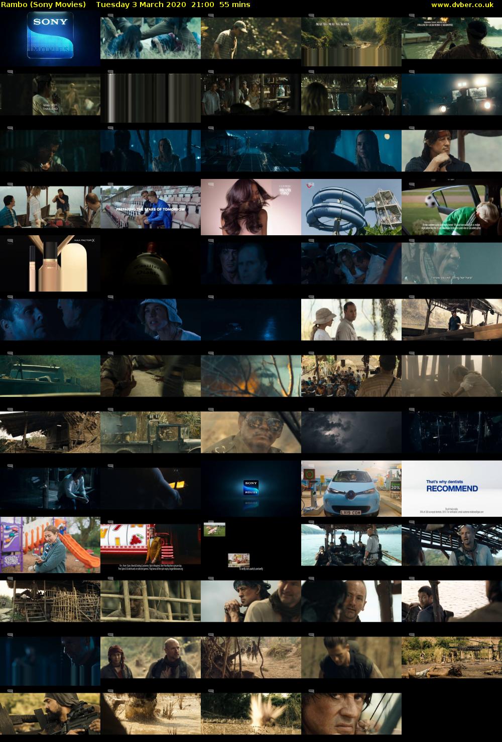 Rambo (Sony Movies) Tuesday 3 March 2020 21:00 - 21:55