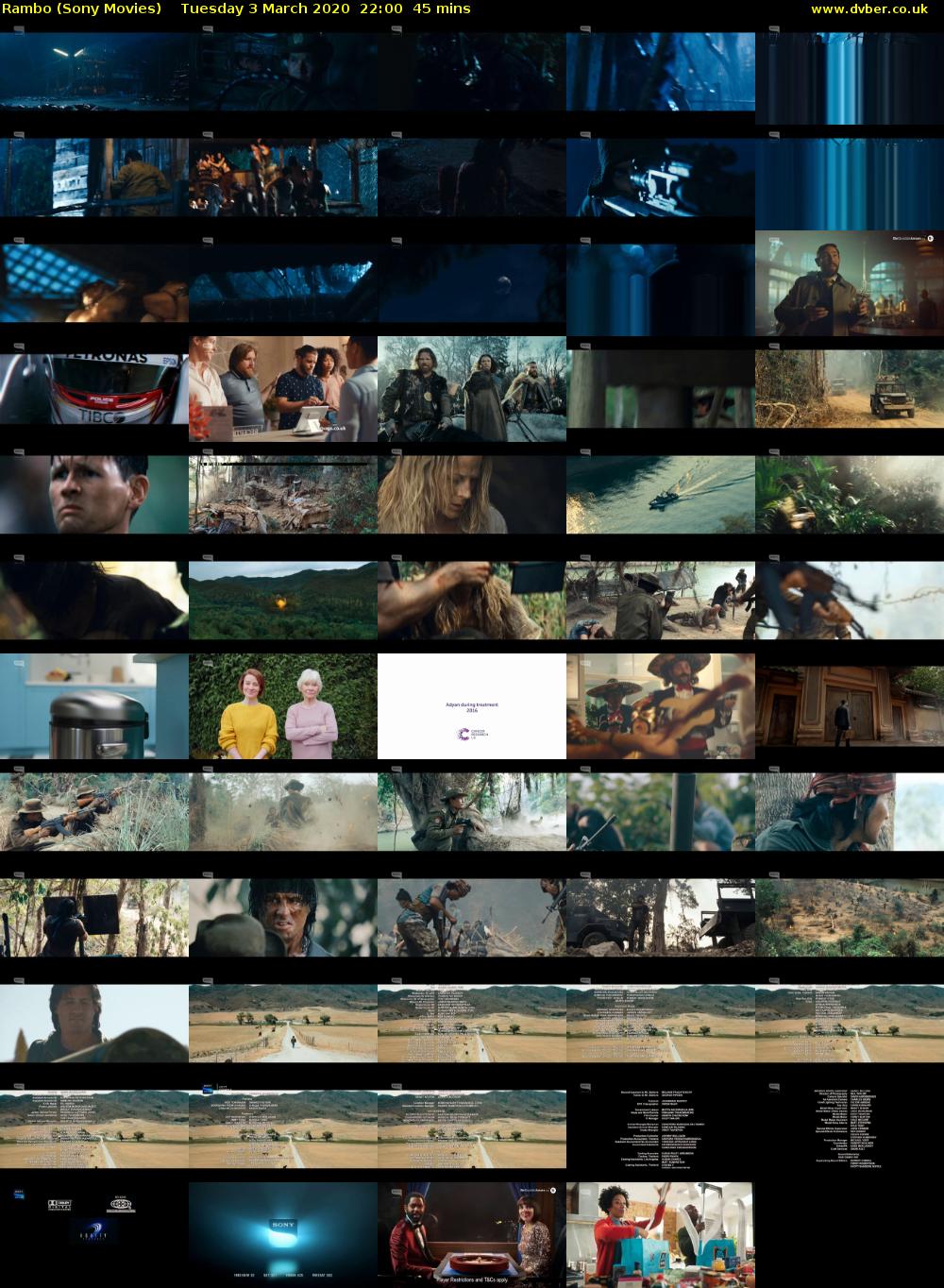 Rambo (Sony Movies) Tuesday 3 March 2020 22:00 - 22:45