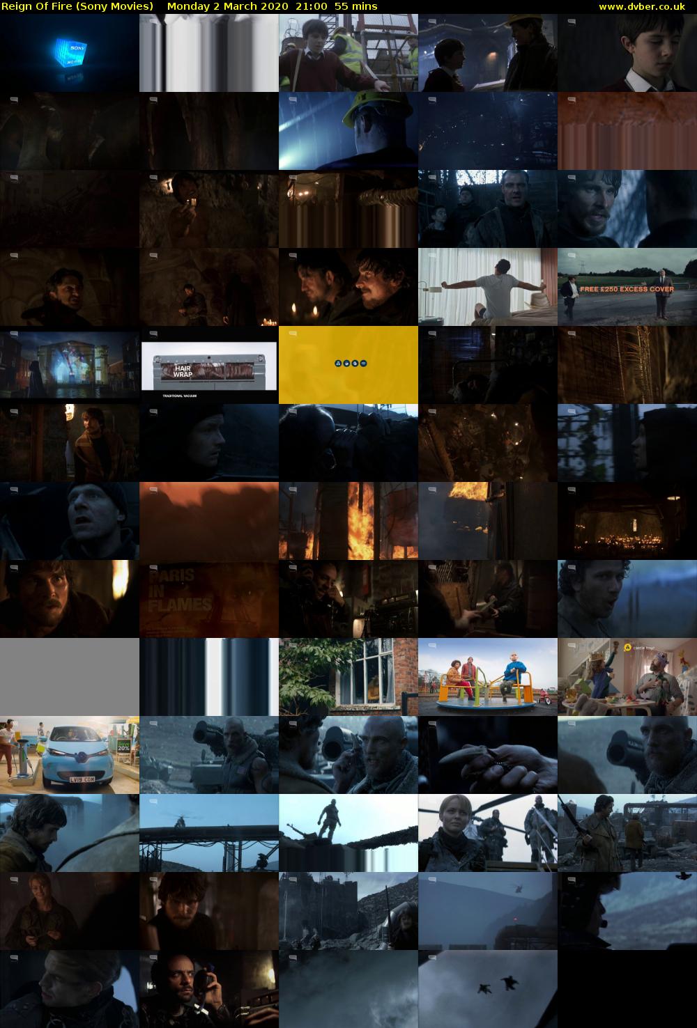 Reign Of Fire (Sony Movies) Monday 2 March 2020 21:00 - 21:55