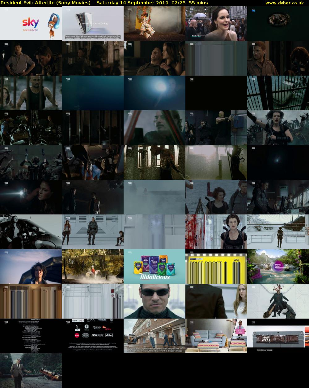 Resident Evil: Afterlife (Sony Movies) Saturday 14 September 2019 02:25 - 03:20