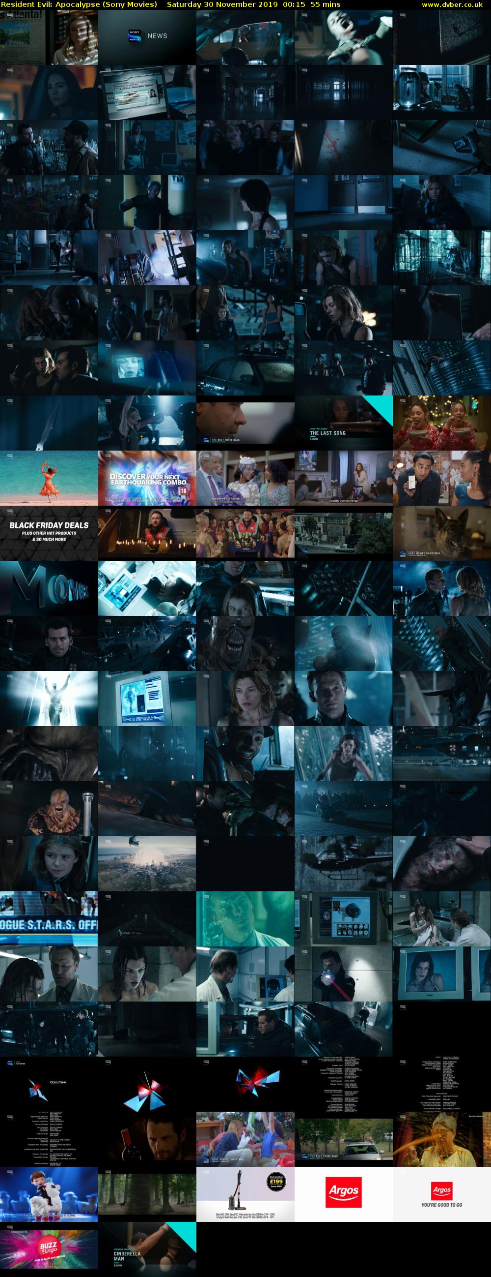 Resident Evil: Apocalypse (Sony Movies) Saturday 30 November 2019 00:15 - 01:10