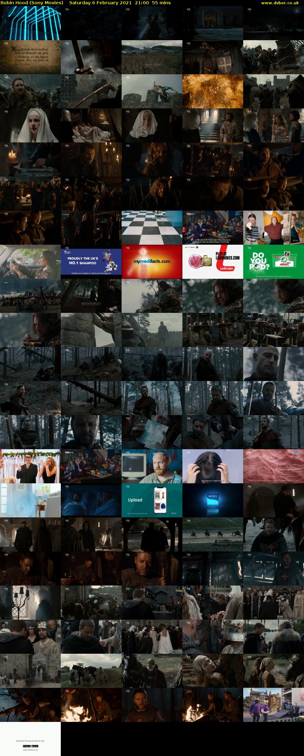 Robin Hood (Sony Movies) Saturday 6 February 2021 21:00 - 21:55