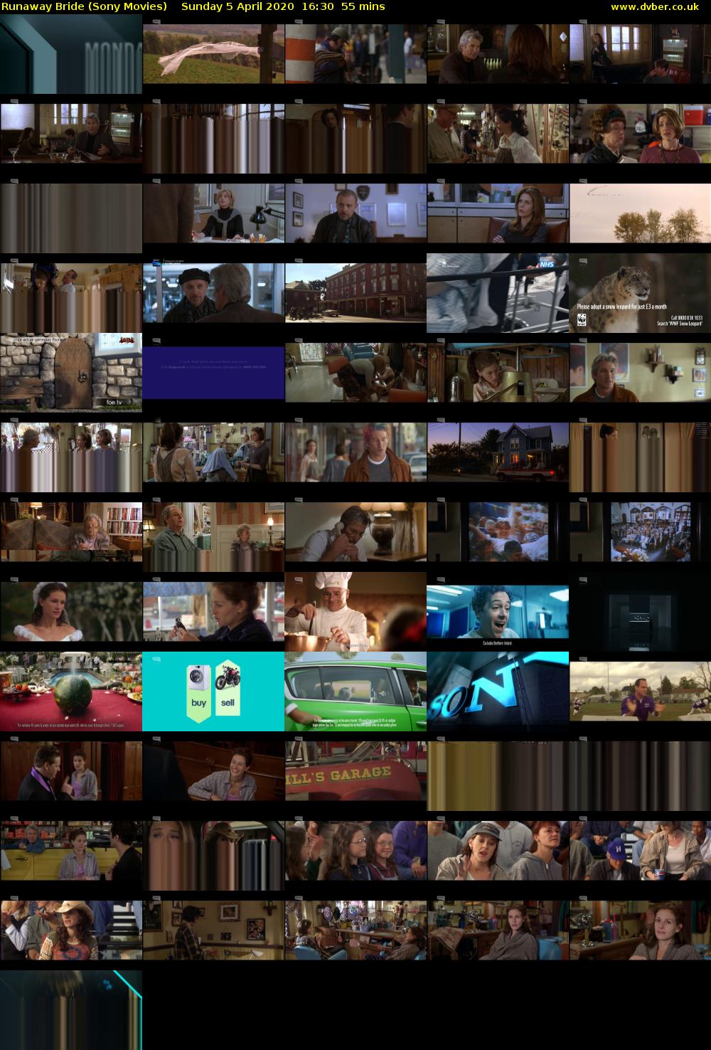Runaway Bride (Sony Movies) Sunday 5 April 2020 16:30 - 17:25