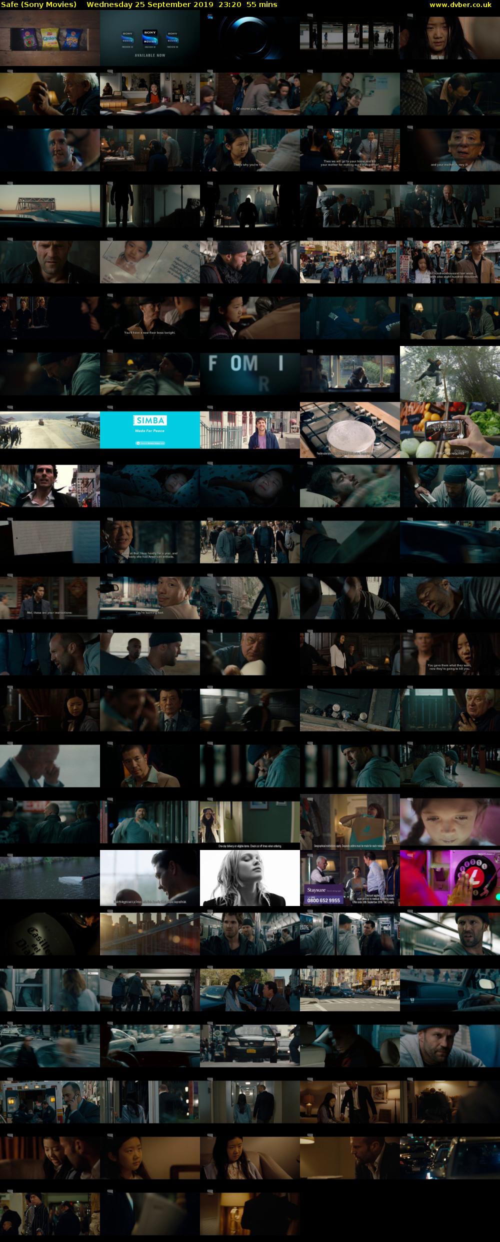 Safe (Sony Movies) Wednesday 25 September 2019 23:20 - 00:15