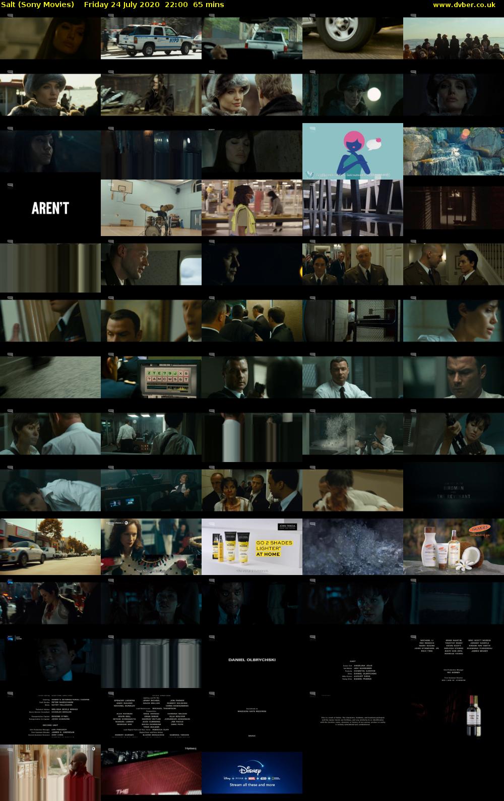 Salt (Sony Movies) Friday 24 July 2020 22:00 - 23:05