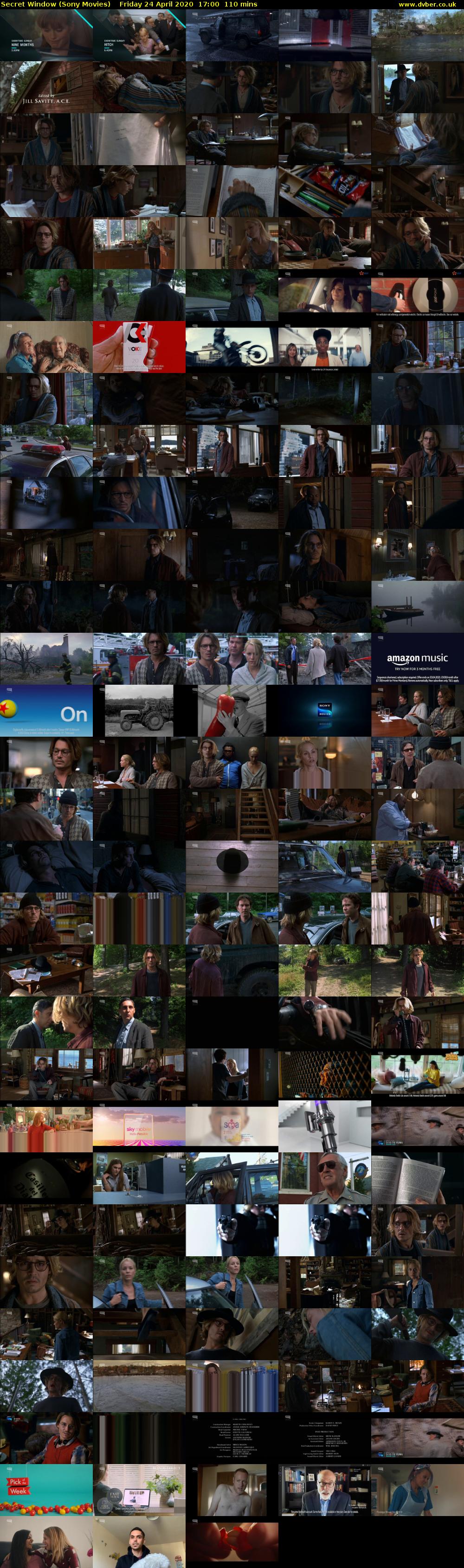 Secret Window (Sony Movies) Friday 24 April 2020 17:00 - 18:50