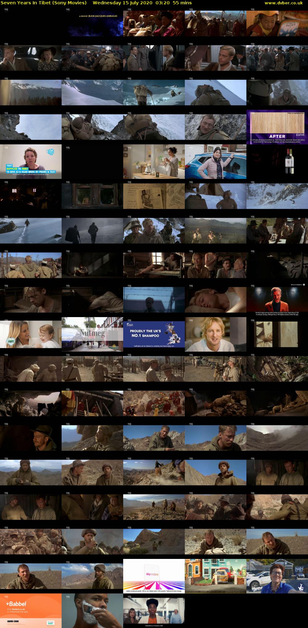 Seven Years In Tibet (Sony Movies) Wednesday 15 July 2020 03:20 - 04:15