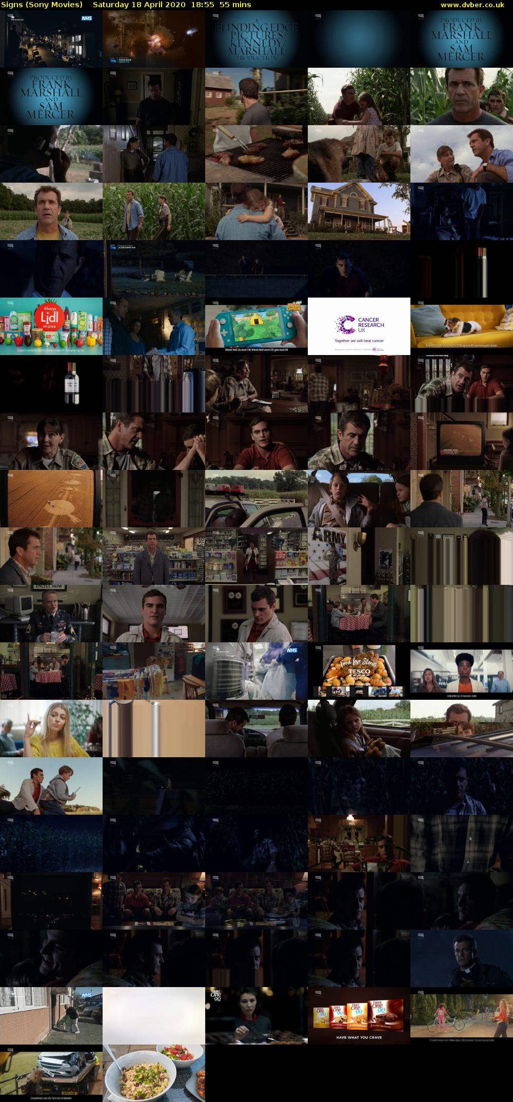 Signs (Sony Movies) Saturday 18 April 2020 18:55 - 19:50