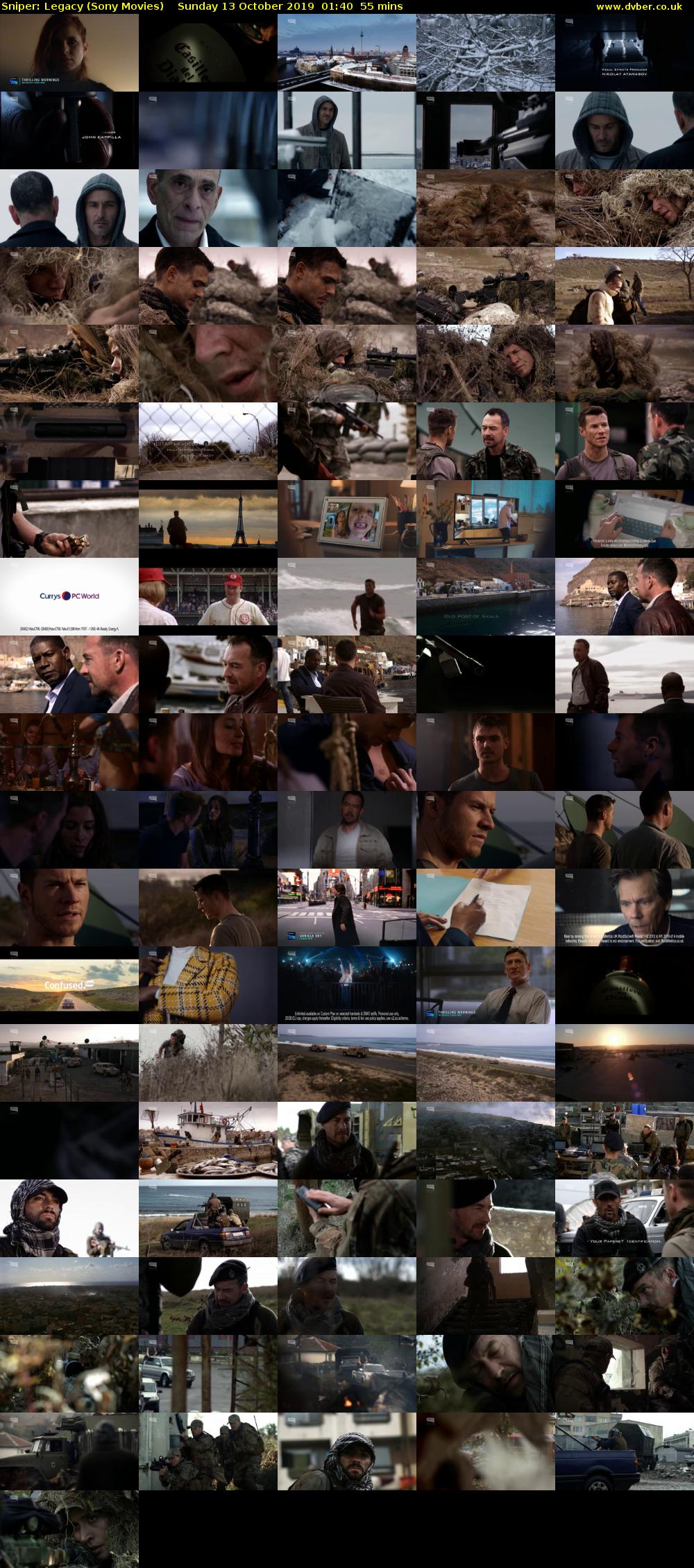 Sniper: Legacy (Sony Movies) Sunday 13 October 2019 01:40 - 02:35