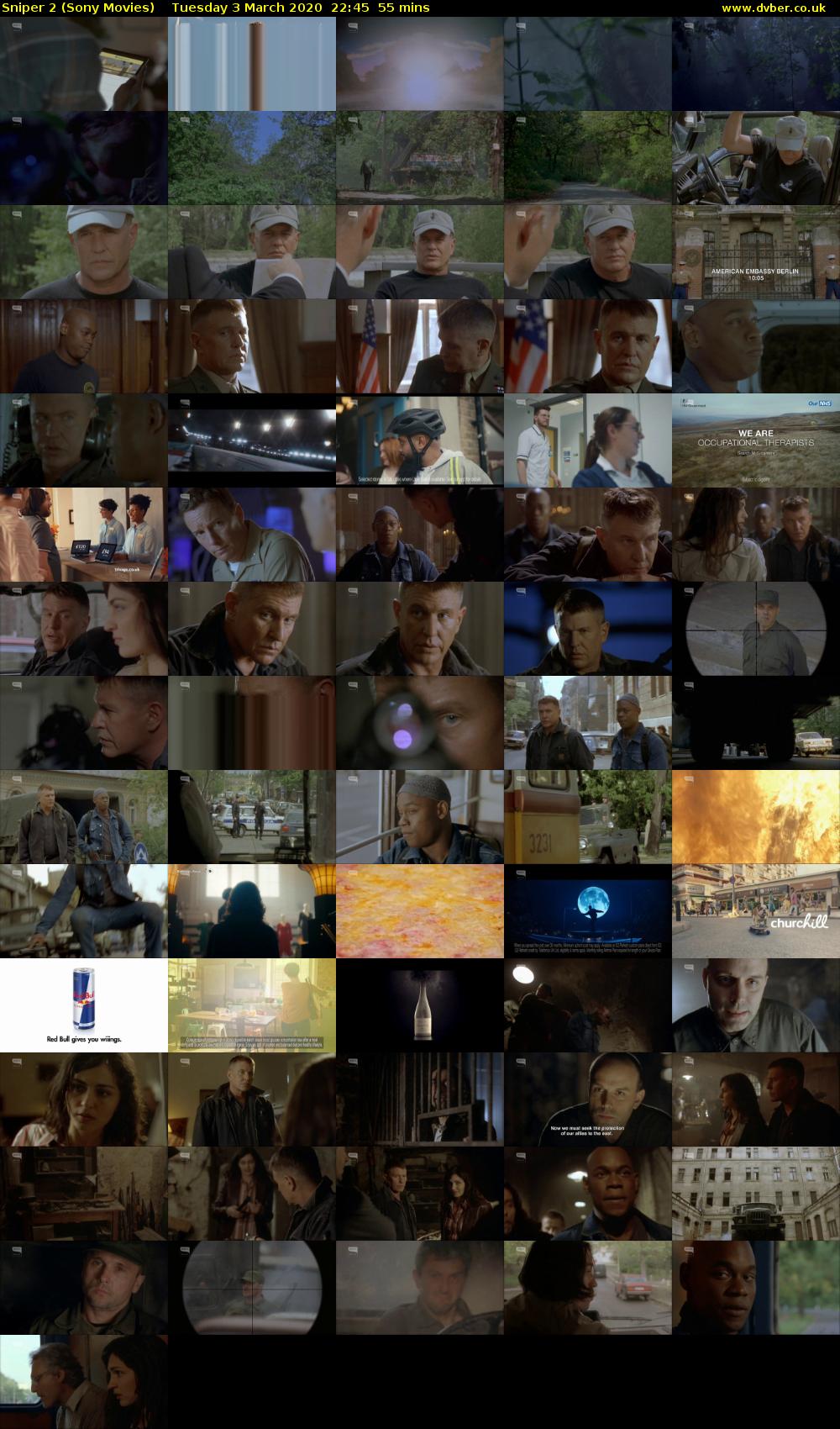 Sniper 2 (Sony Movies) Tuesday 3 March 2020 22:45 - 23:40