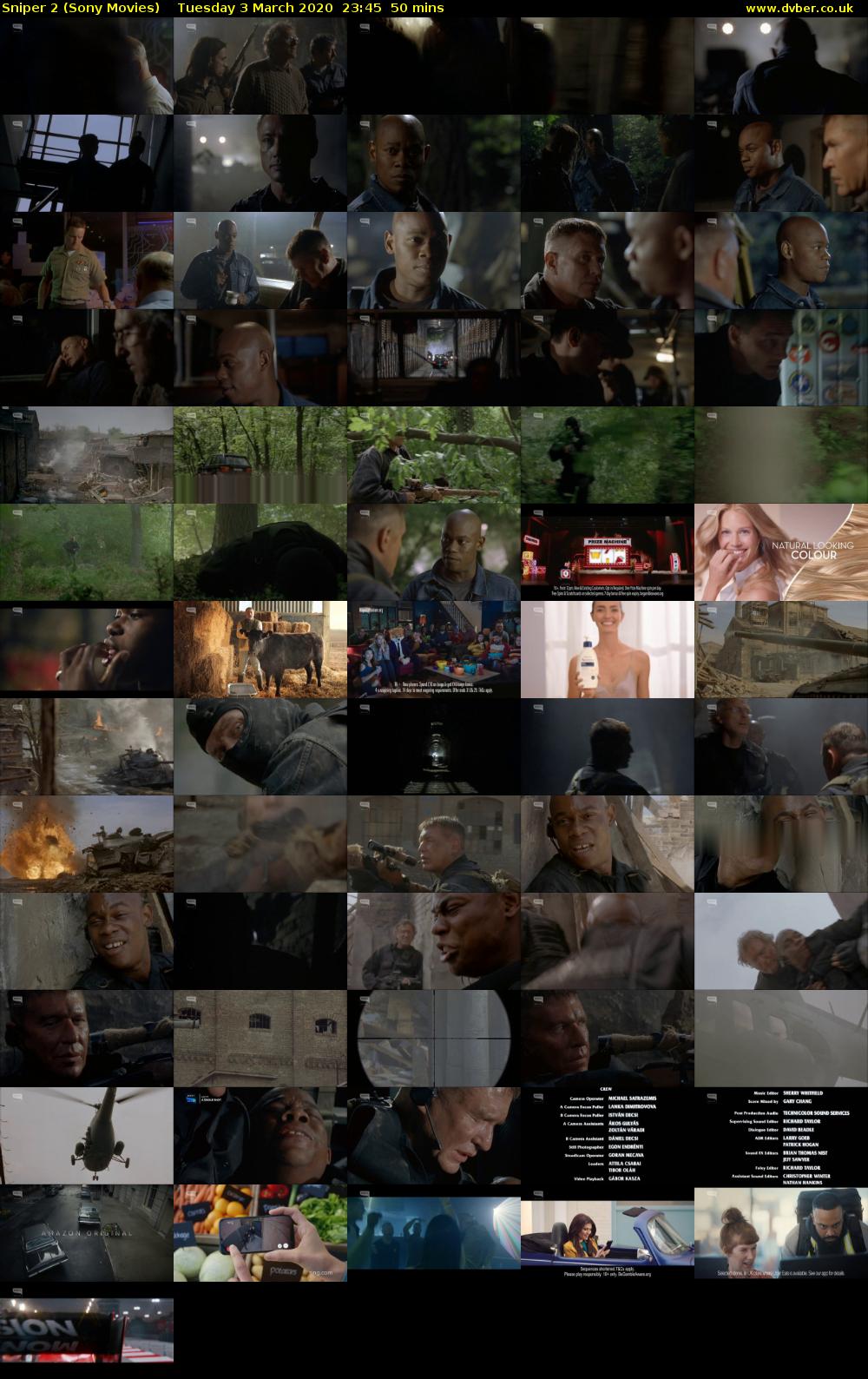 Sniper 2 (Sony Movies) Tuesday 3 March 2020 23:45 - 00:35