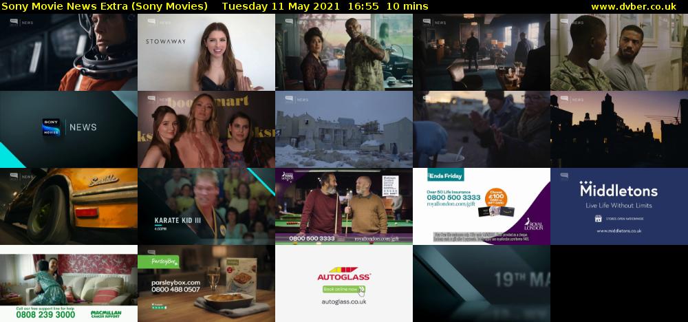 Sony Movie News Extra (Sony Movies) Tuesday 11 May 2021 16:55 - 17:05
