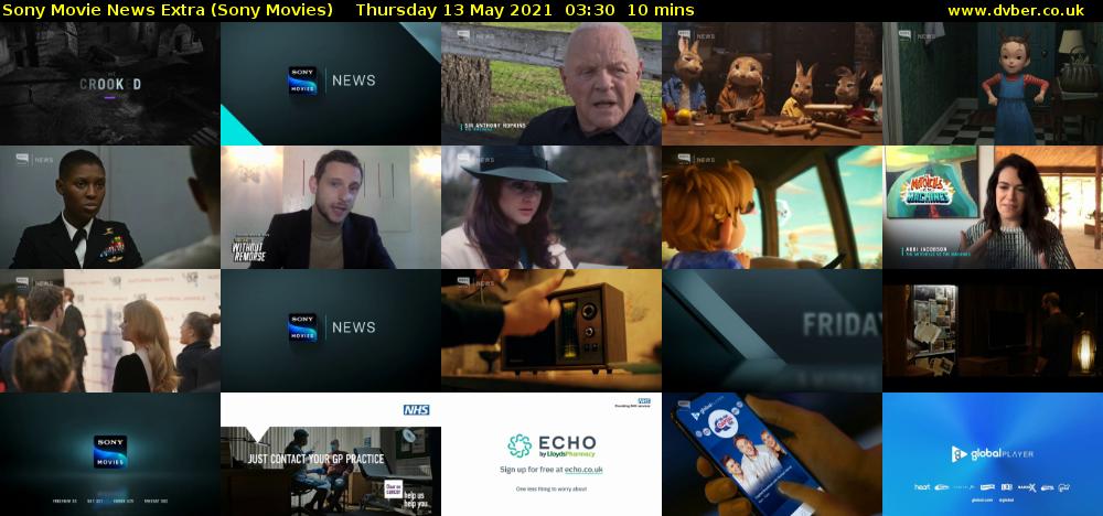 Sony Movie News Extra (Sony Movies) Thursday 13 May 2021 03:30 - 03:40