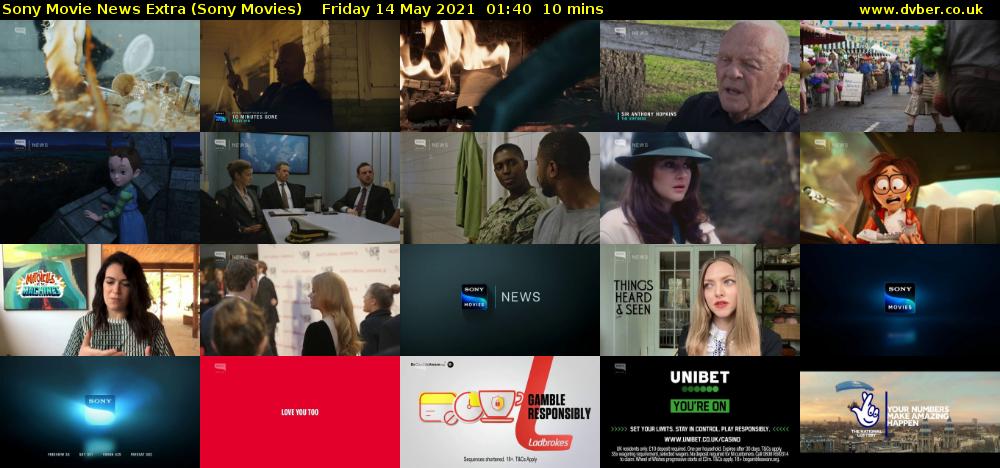 Sony Movie News Extra (Sony Movies) Friday 14 May 2021 01:40 - 01:50