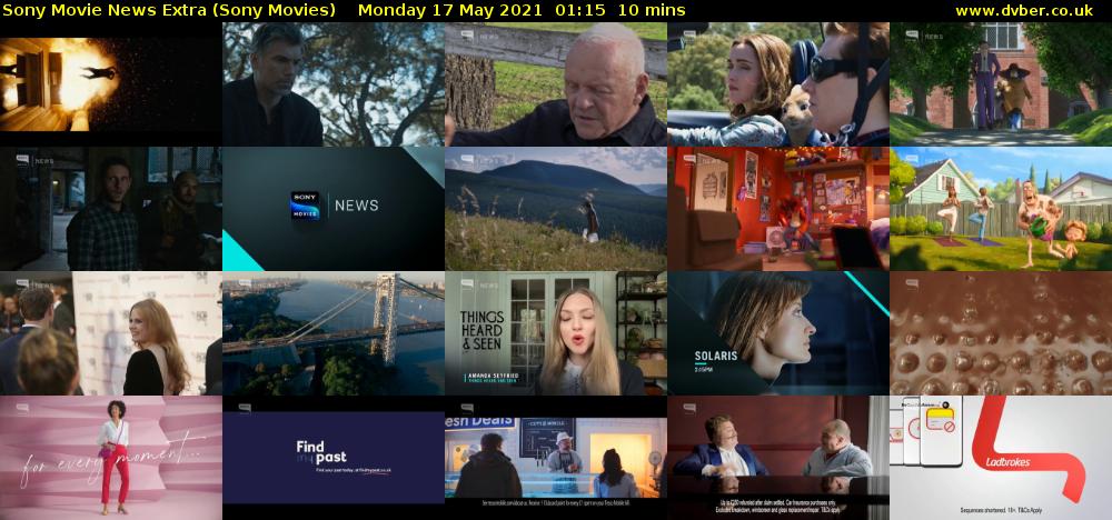 Sony Movie News Extra (Sony Movies) Monday 17 May 2021 01:15 - 01:25