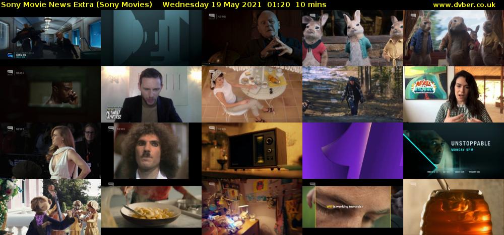 Sony Movie News Extra (Sony Movies) Wednesday 19 May 2021 01:20 - 01:30