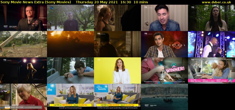 Sony Movie News Extra (Sony Movies) Thursday 20 May 2021 16:30 - 16:40