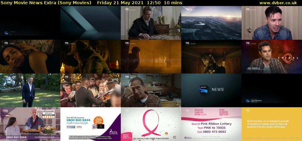 Sony Movie News Extra (Sony Movies) Friday 21 May 2021 12:50 - 13:00