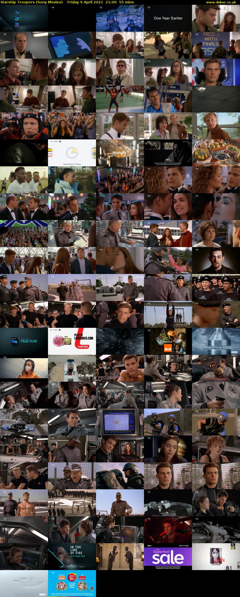 Starship Troopers (Sony Movies) Friday 9 April 2021 21:00 - 21:55