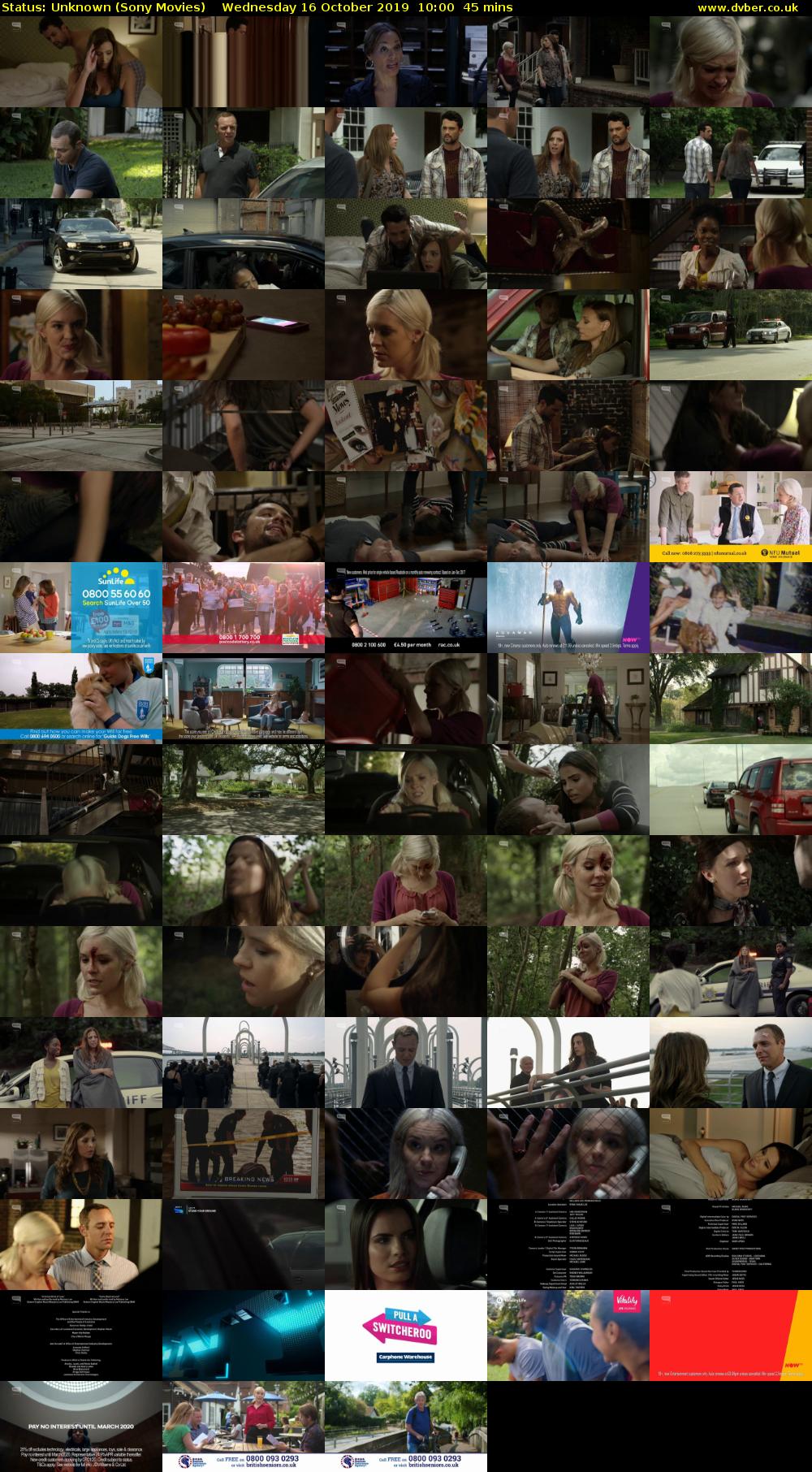 Status: Unknown (Sony Movies) Wednesday 16 October 2019 10:00 - 10:45