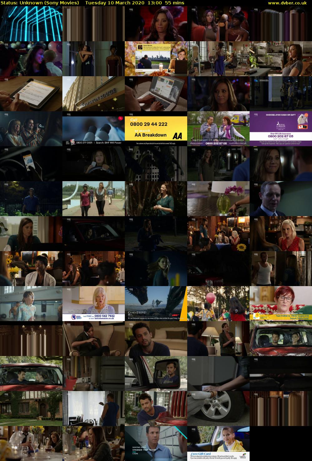 Status: Unknown (Sony Movies) Tuesday 10 March 2020 13:00 - 13:55