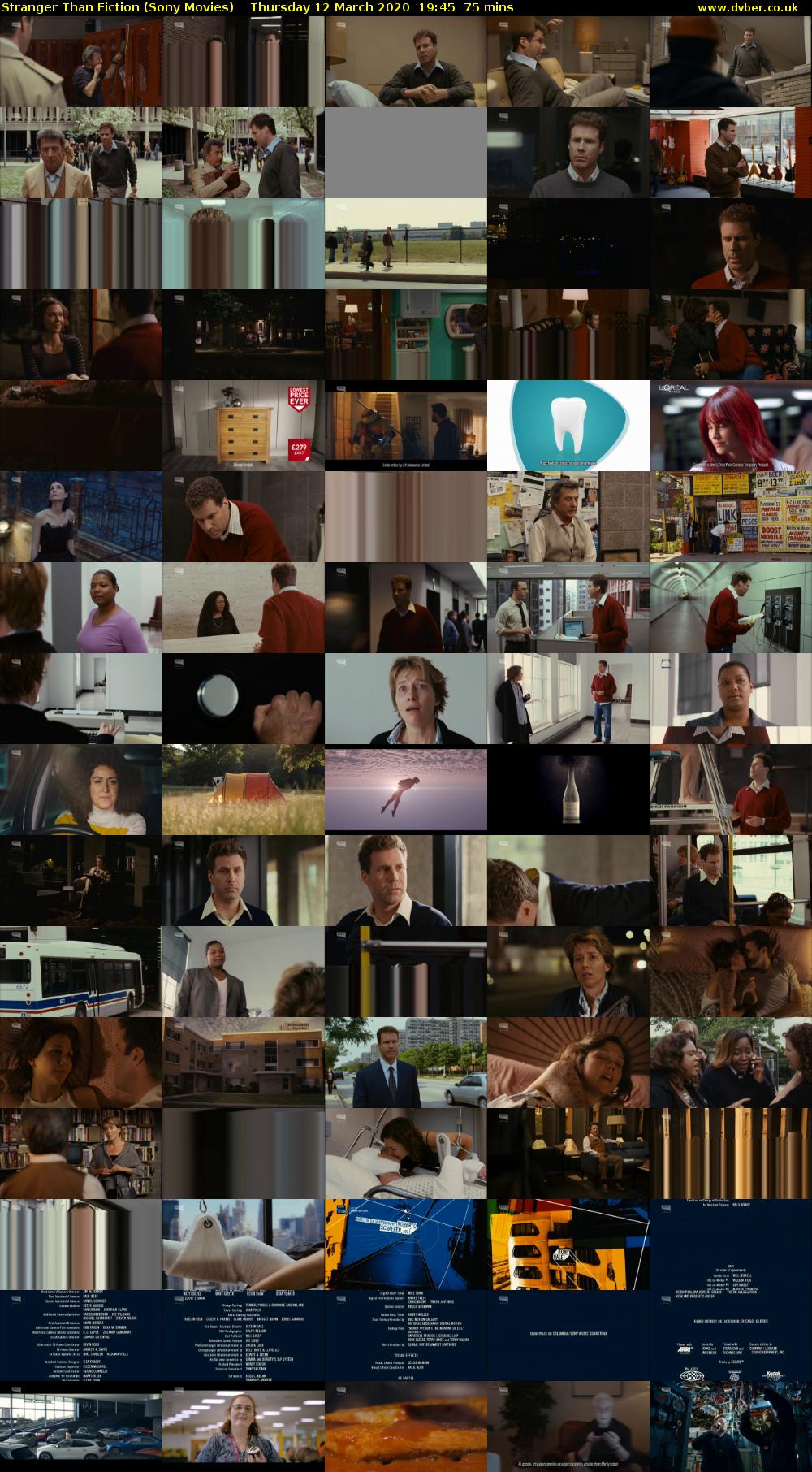 Stranger Than Fiction (Sony Movies) Thursday 12 March 2020 19:45 - 21:00