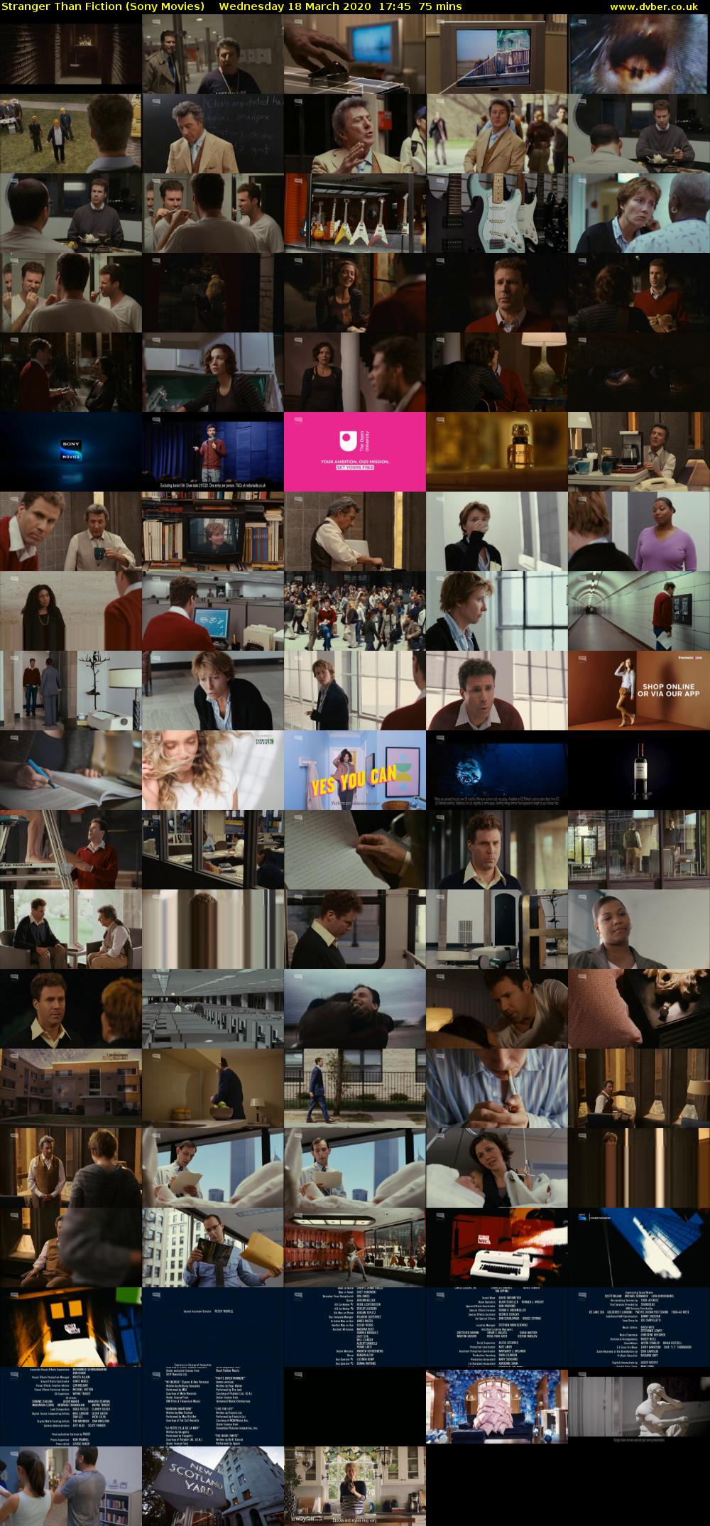Stranger Than Fiction (Sony Movies) Wednesday 18 March 2020 17:45 - 19:00