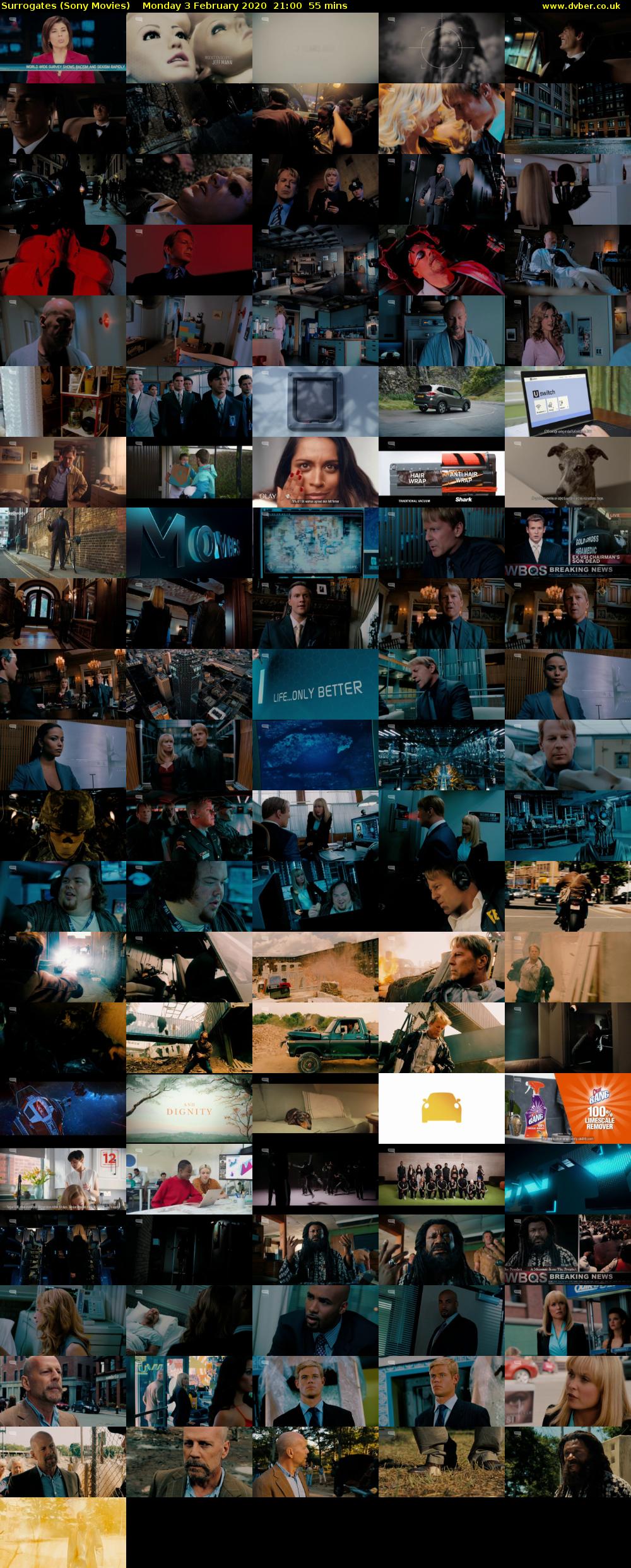 Surrogates (Sony Movies) Monday 3 February 2020 21:00 - 21:55