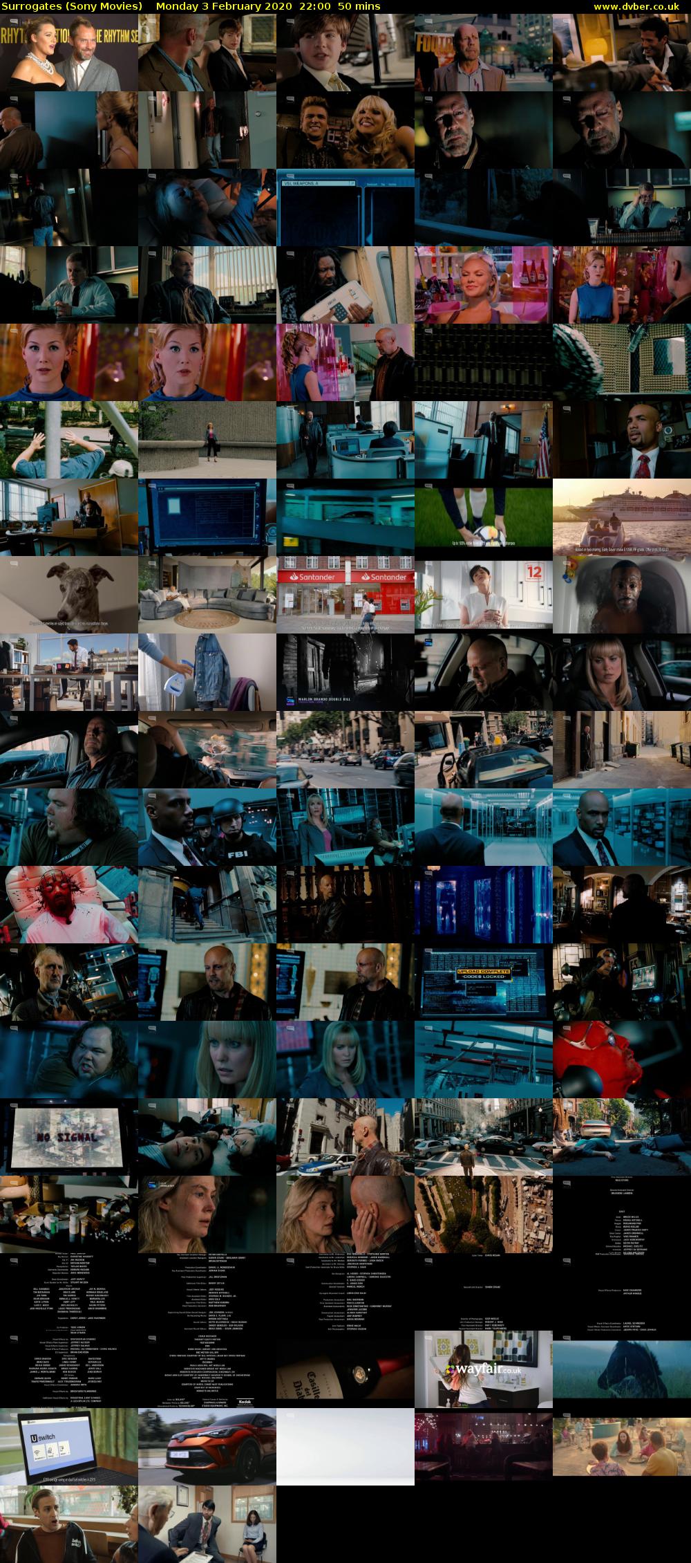 Surrogates (Sony Movies) Monday 3 February 2020 22:00 - 22:50