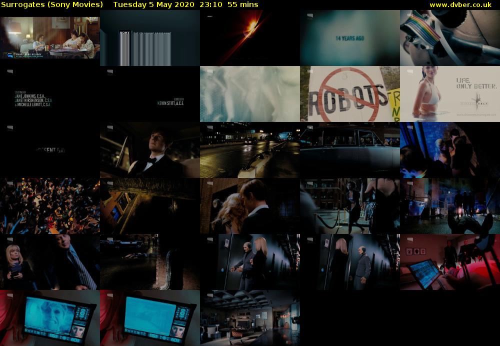 Surrogates (Sony Movies) Tuesday 5 May 2020 23:10 - 00:05