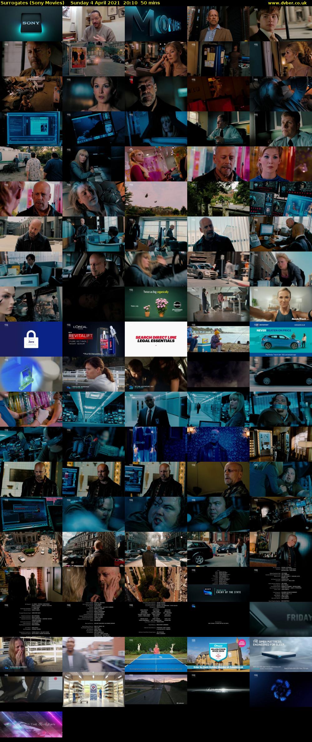 Surrogates (Sony Movies) Sunday 4 April 2021 20:10 - 21:00