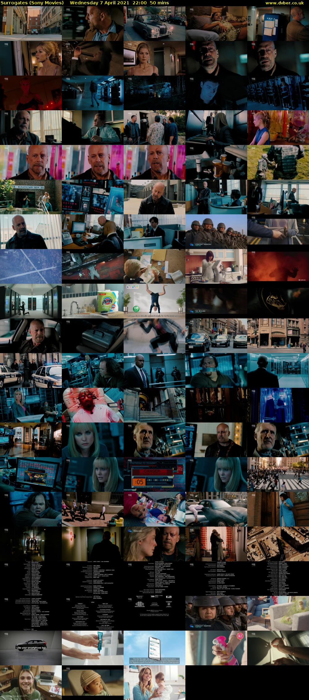 Surrogates (Sony Movies) Wednesday 7 April 2021 22:00 - 22:50