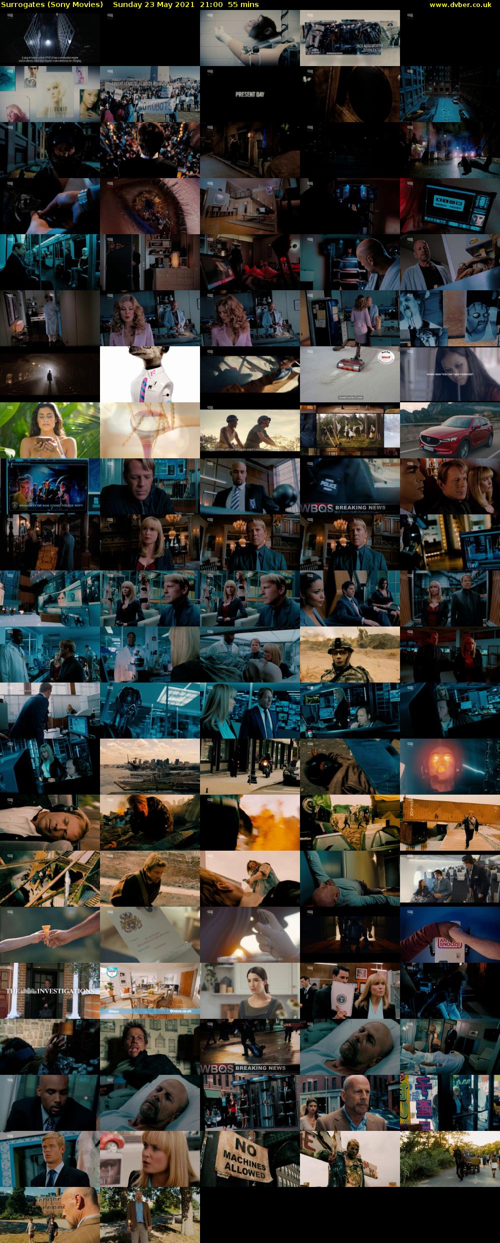 Surrogates (Sony Movies) Sunday 23 May 2021 21:00 - 21:55