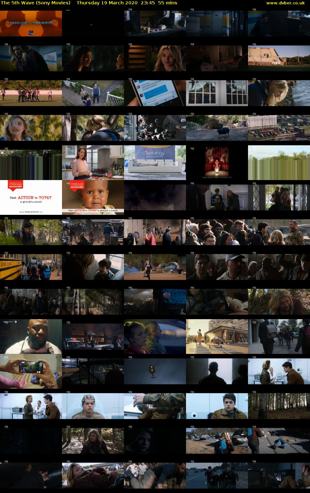 The 5th Wave (Sony Movies) Thursday 19 March 2020 23:45 - 00:40