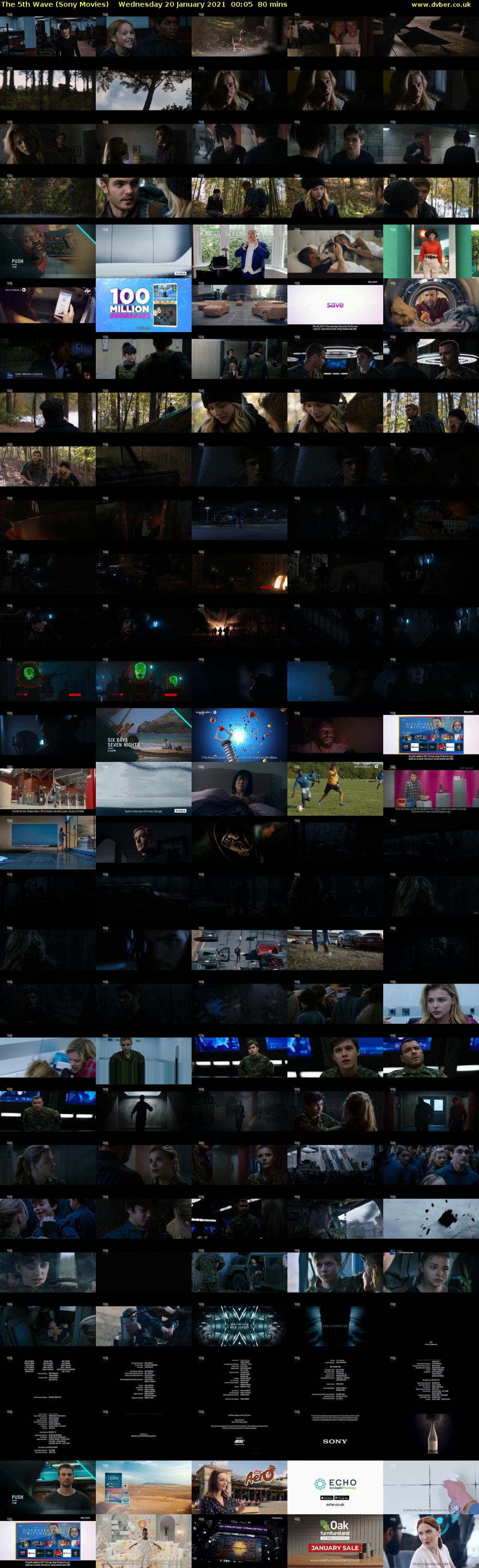 The 5th Wave (Sony Movies) Wednesday 20 January 2021 00:05 - 01:25
