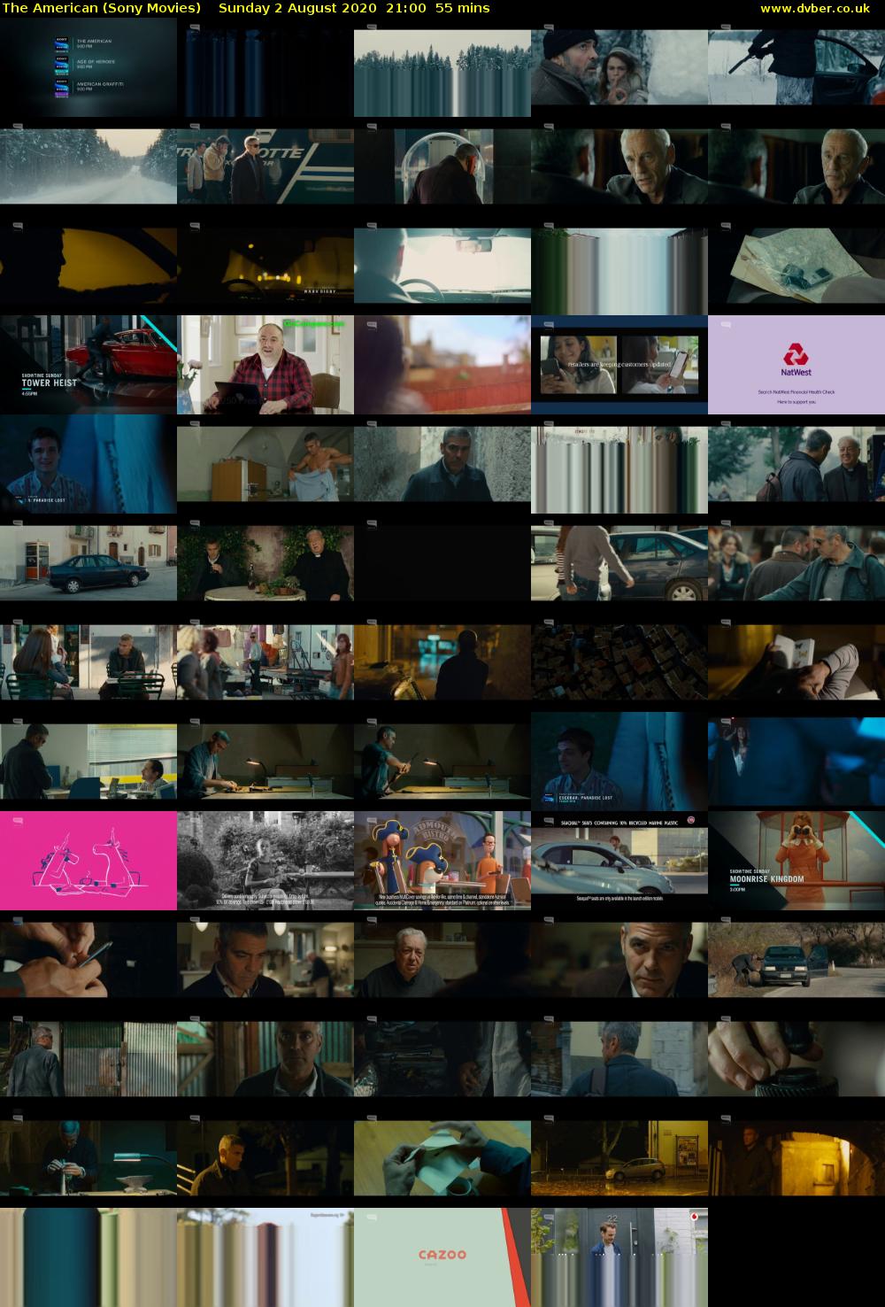 The American (Sony Movies) Sunday 2 August 2020 21:00 - 21:55
