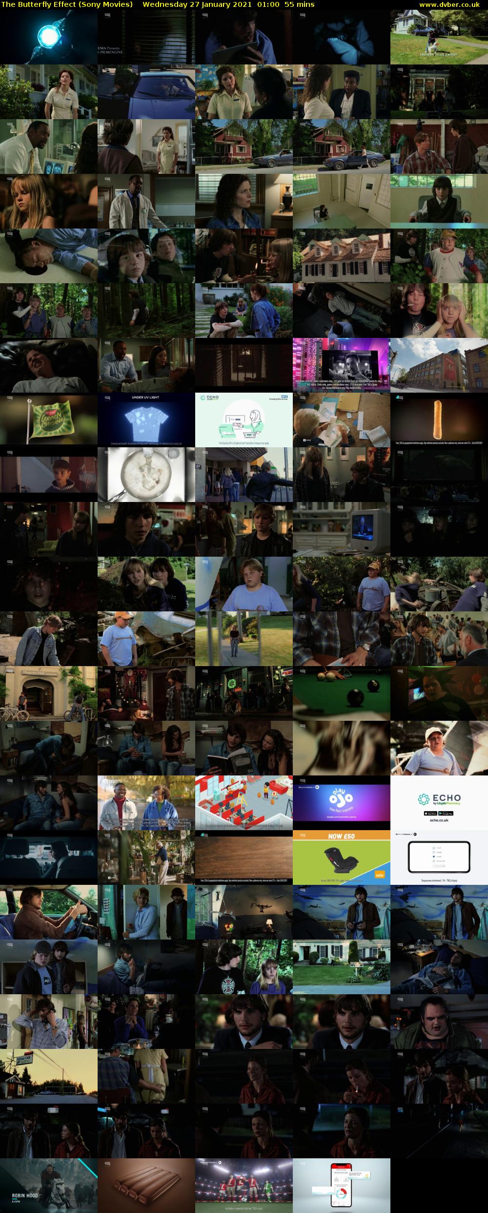 The Butterfly Effect (Sony Movies) Wednesday 27 January 2021 01:00 - 01:55