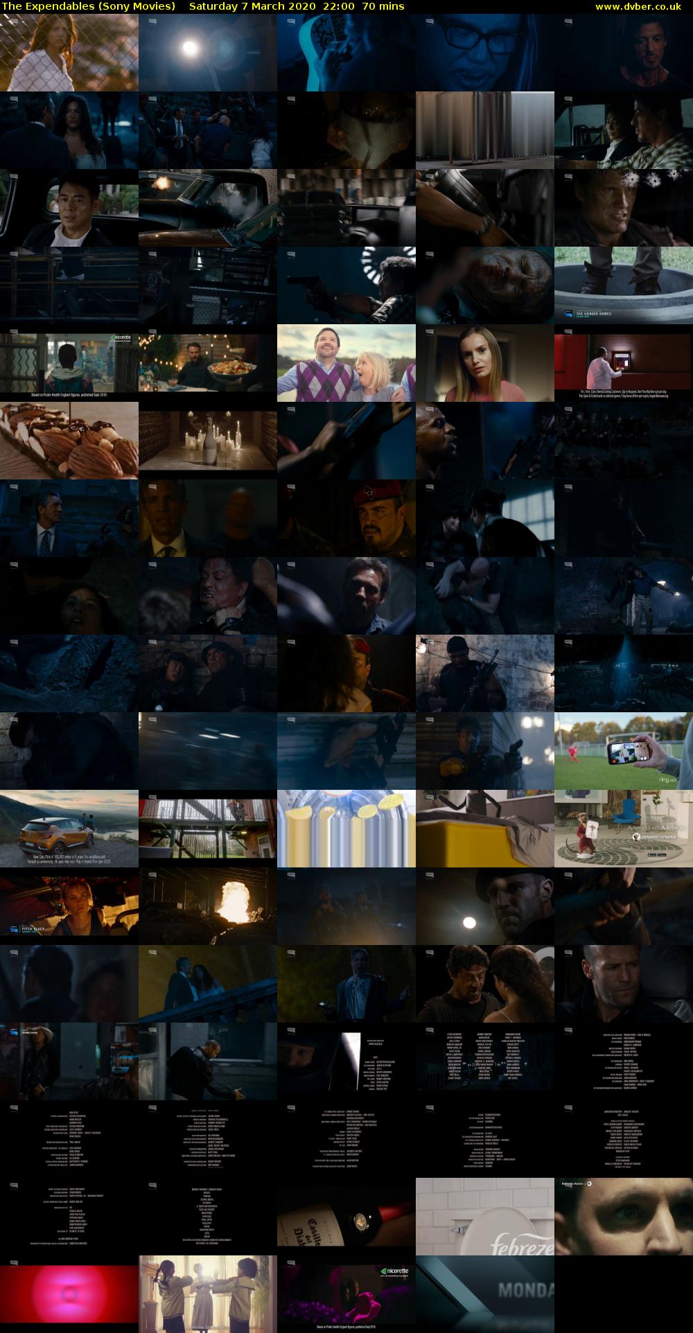 The Expendables (Sony Movies) Saturday 7 March 2020 22:00 - 23:10