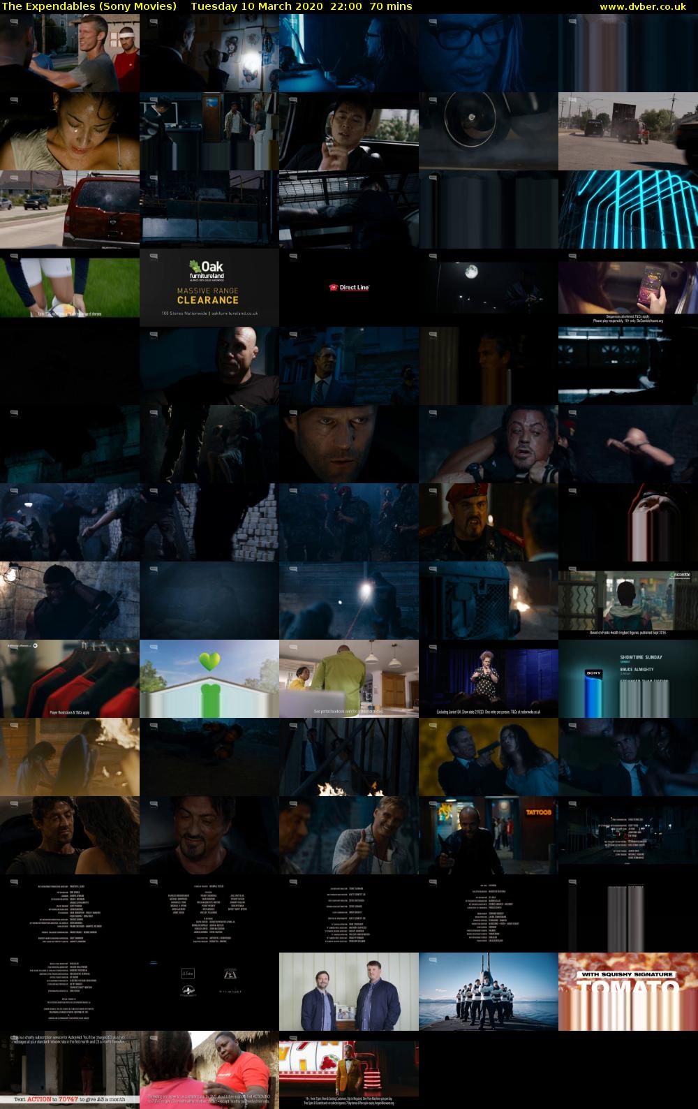 The Expendables (Sony Movies) Tuesday 10 March 2020 22:00 - 23:10