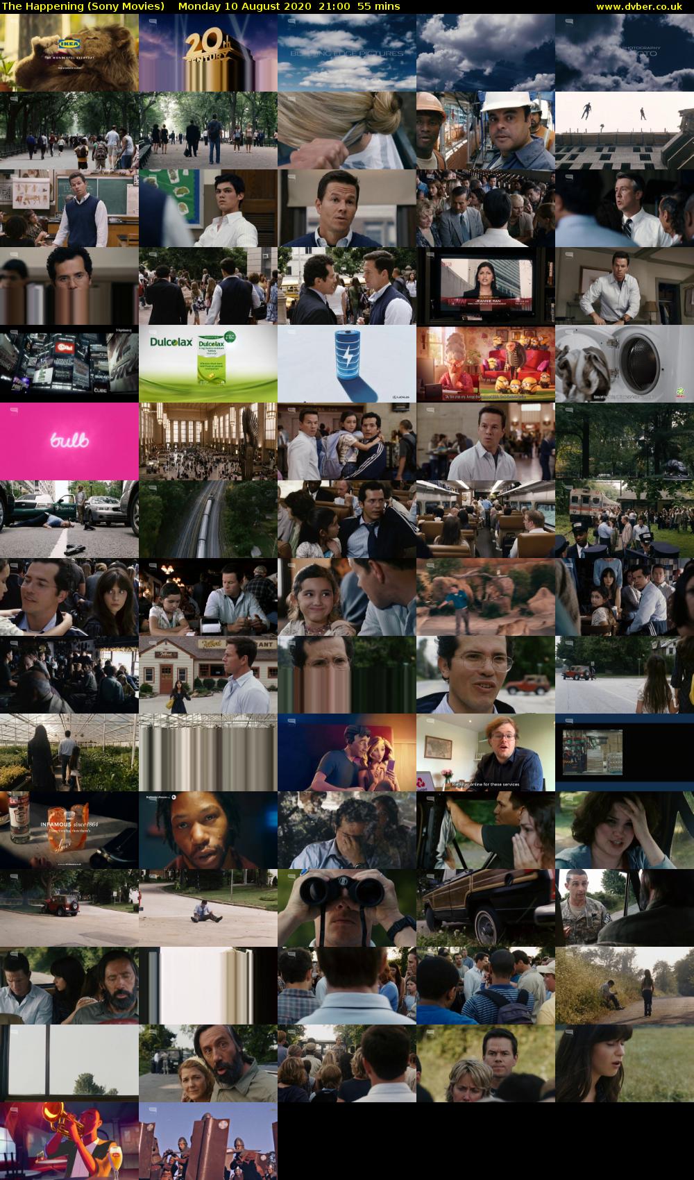 The Happening (Sony Movies) Monday 10 August 2020 21:00 - 21:55