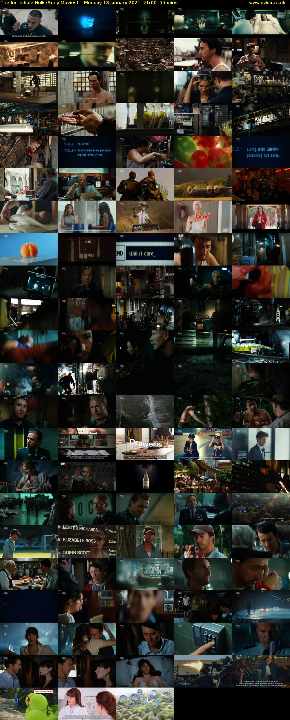 The Incredible Hulk (Sony Movies) Monday 18 January 2021 21:00 - 21:55