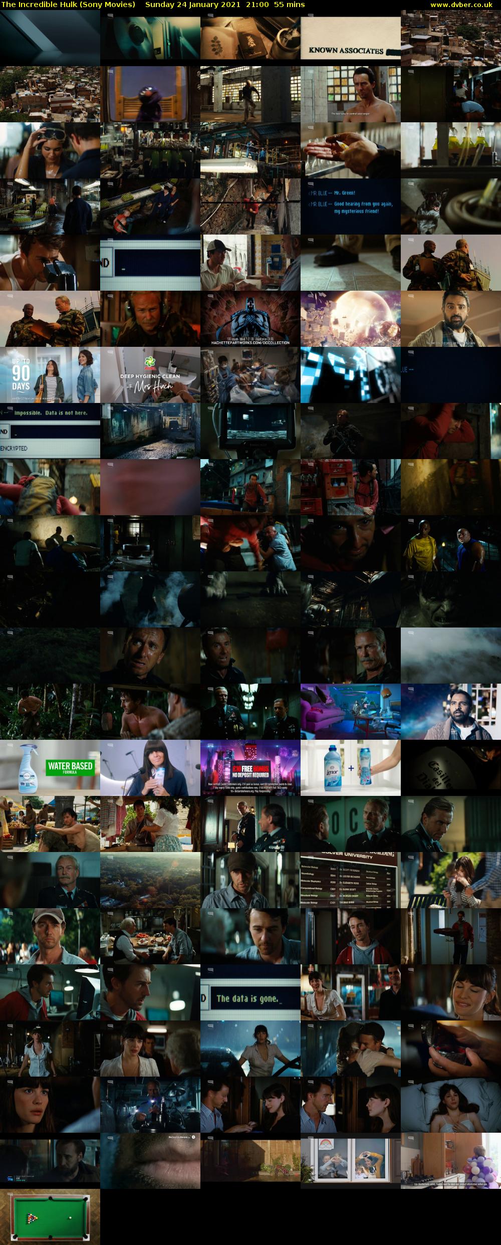 The Incredible Hulk (Sony Movies) Sunday 24 January 2021 21:00 - 21:55