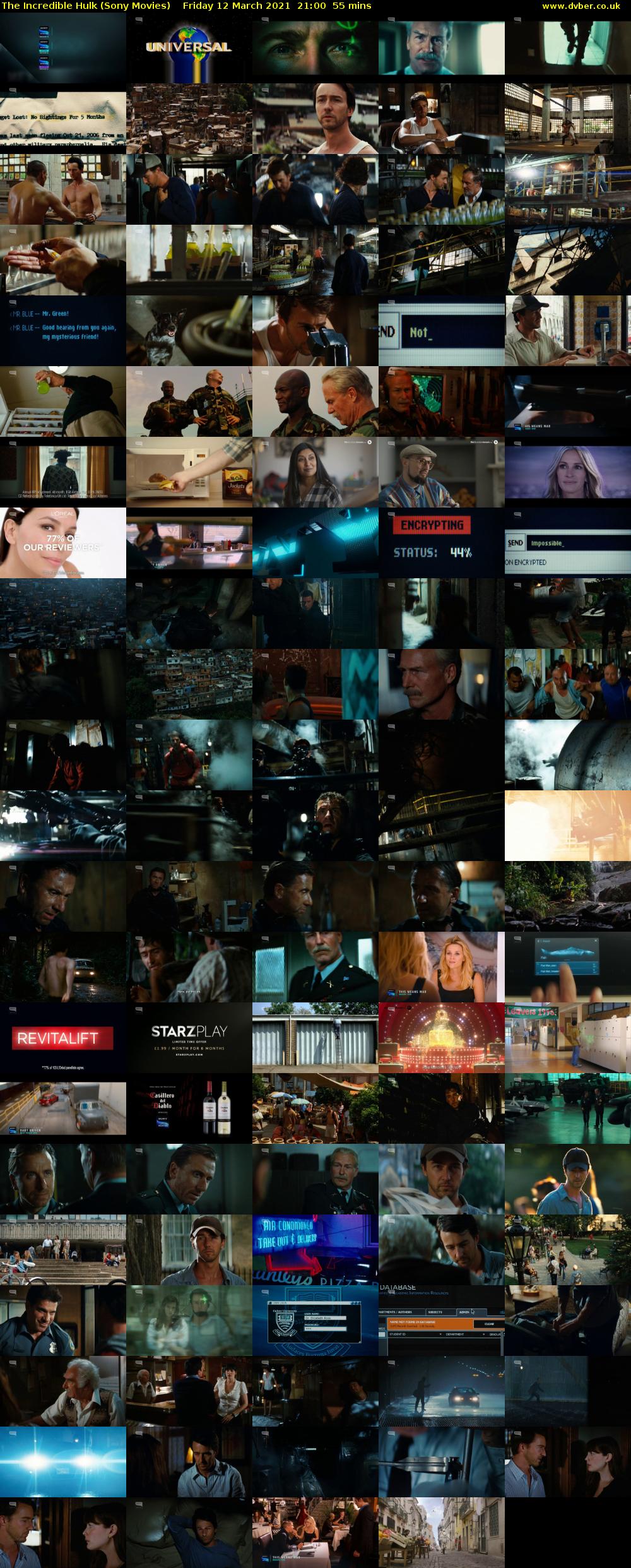 The Incredible Hulk (Sony Movies) Friday 12 March 2021 21:00 - 21:55