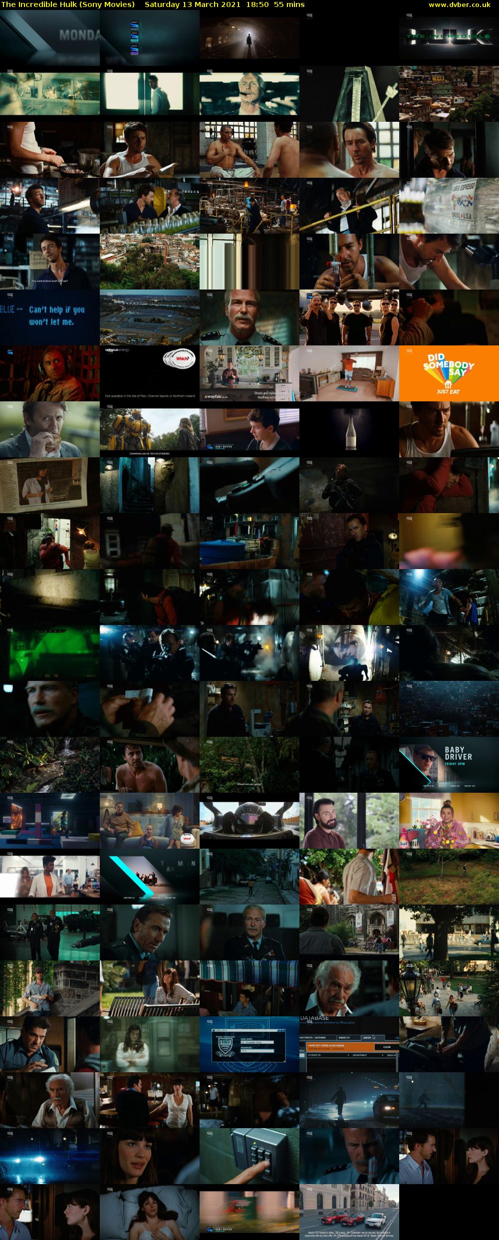The Incredible Hulk (Sony Movies) Saturday 13 March 2021 18:50 - 19:45