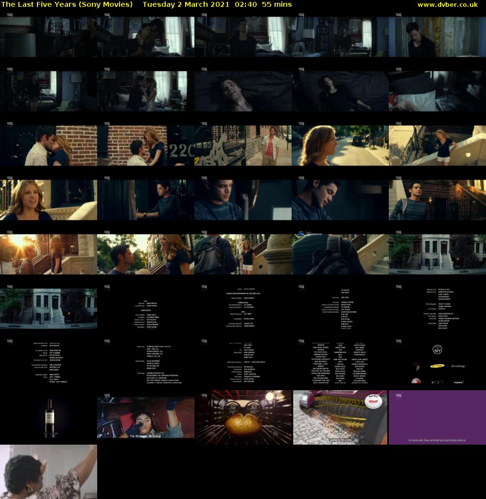 The Last Five Years (Sony Movies) Tuesday 2 March 2021 02:40 - 03:35