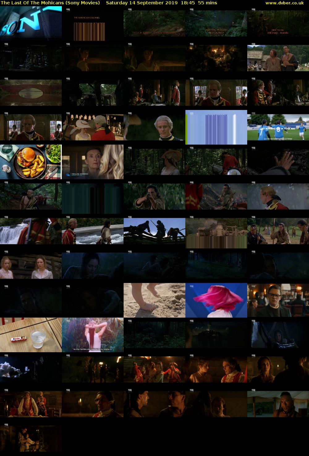 The Last Of The Mohicans (Sony Movies) Saturday 14 September 2019 18:45 - 19:40