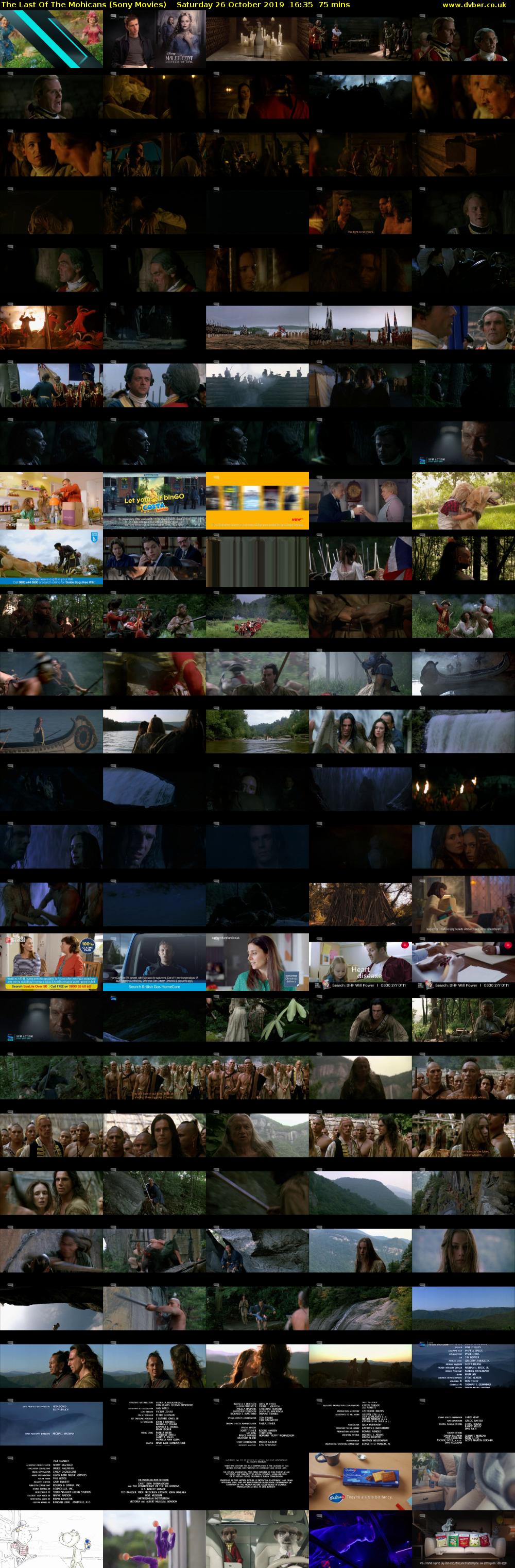 The Last Of The Mohicans (Sony Movies) Saturday 26 October 2019 16:35 - 17:50